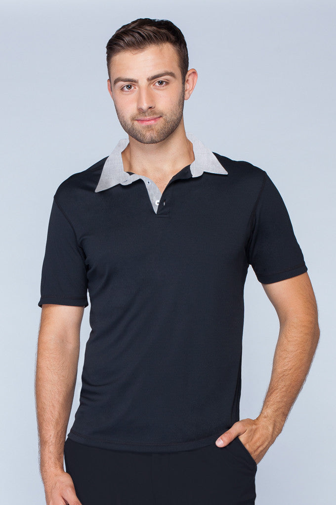 Men's Woven Collar Polo