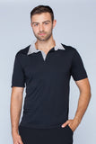 Men's Woven Collar Polo