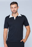 Men's Woven Collar Polo