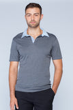 Men's Woven Collar Polo